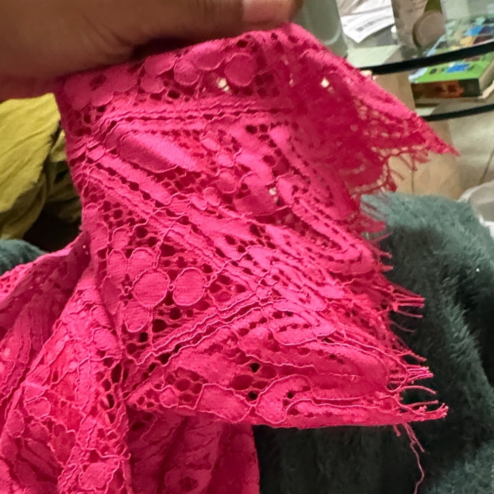 Lulus Remarkable Fuchsia Lace Mini Dress Barbiecore Sz M - Picture 4 of 5